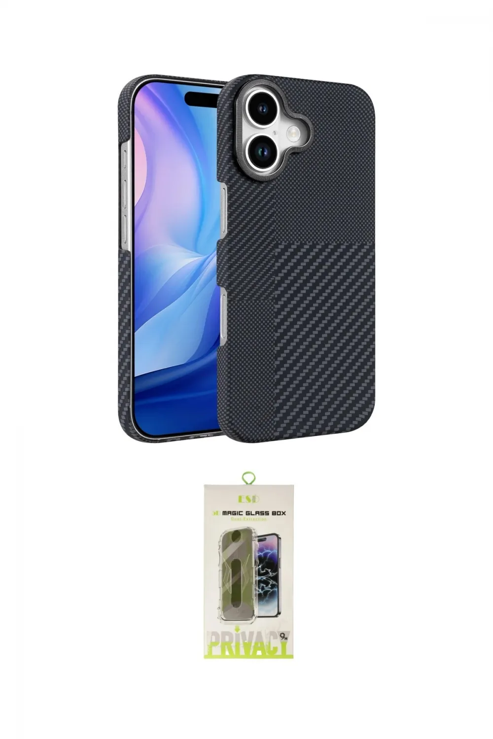 ieg™ iPhone 17 Kılıf Doruk Serisi - Siyah Joko Magic 5D Hayalet Cam
