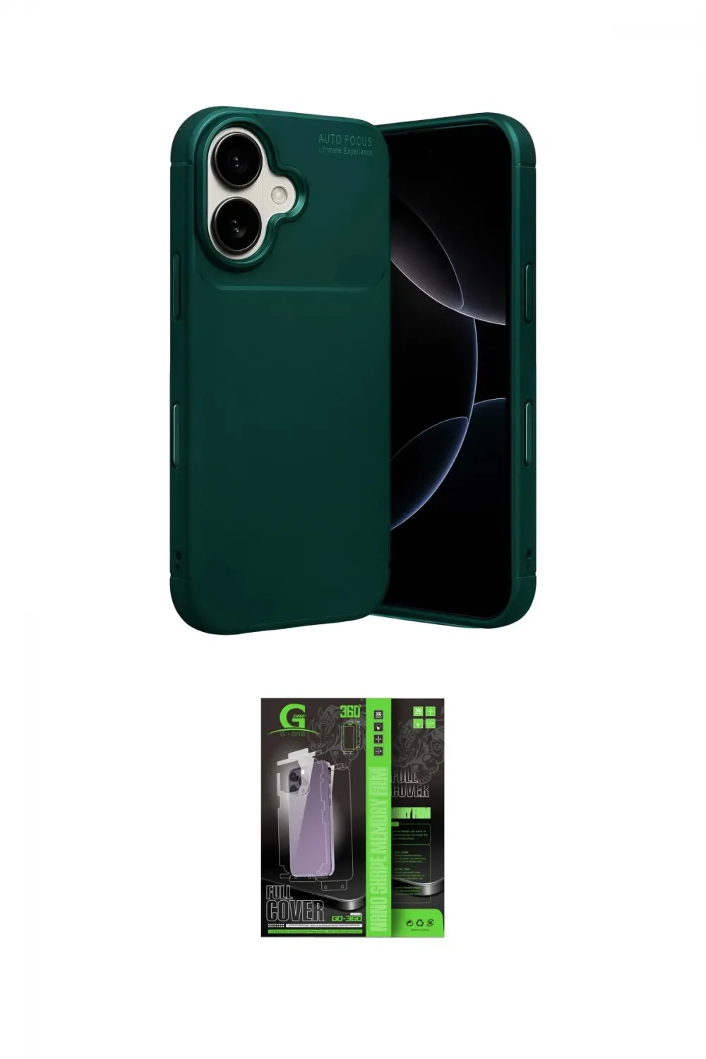 ieg™ iPhone 17 Kılıf Eksen Form Prime - Siyah 360 Mat Full Body Arka Koruyucu