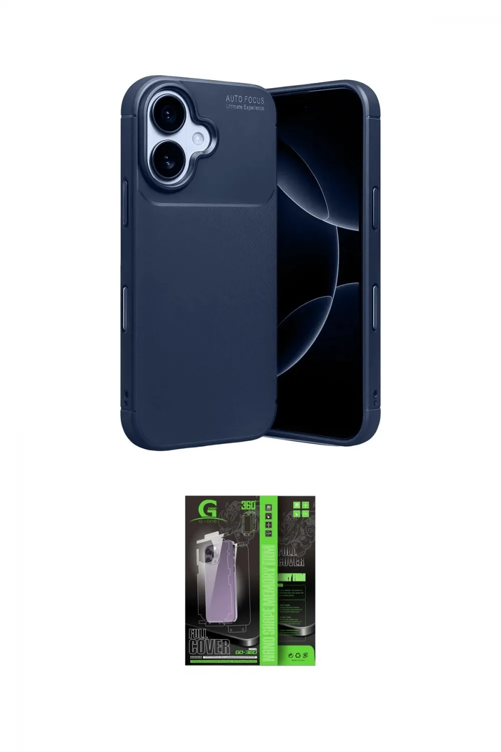 ieg™ iPhone 17 Kılıf Eksen Form Prime - Siyah 360 Mat Full Body Arka Koruyucu