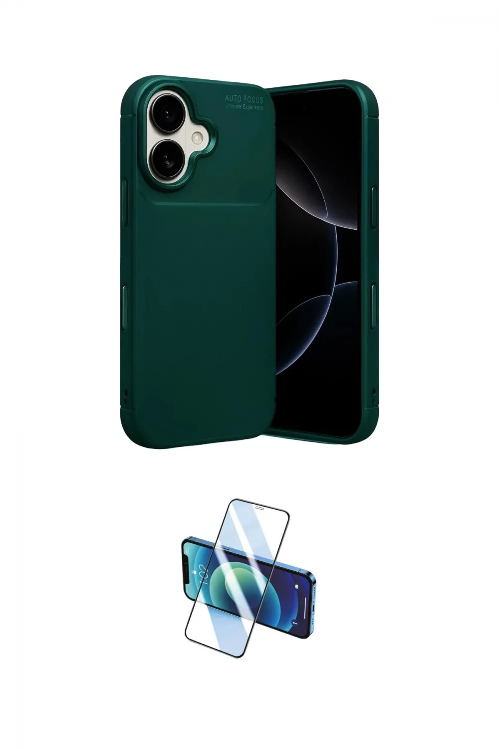 ieg™ iPhone 17 Kılıf Eksen Form Prime - Siyah 3D Antistatik Seramik Nano Ekran Koruyucu
