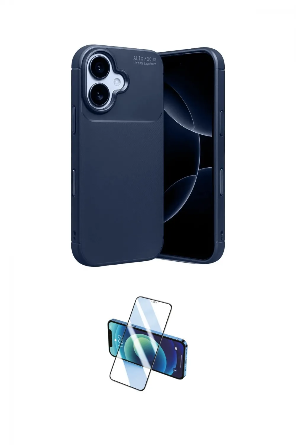 ieg™ iPhone 17 Kılıf Eksen Form Prime - Siyah 3D Antistatik Seramik Nano Ekran Koruyucu