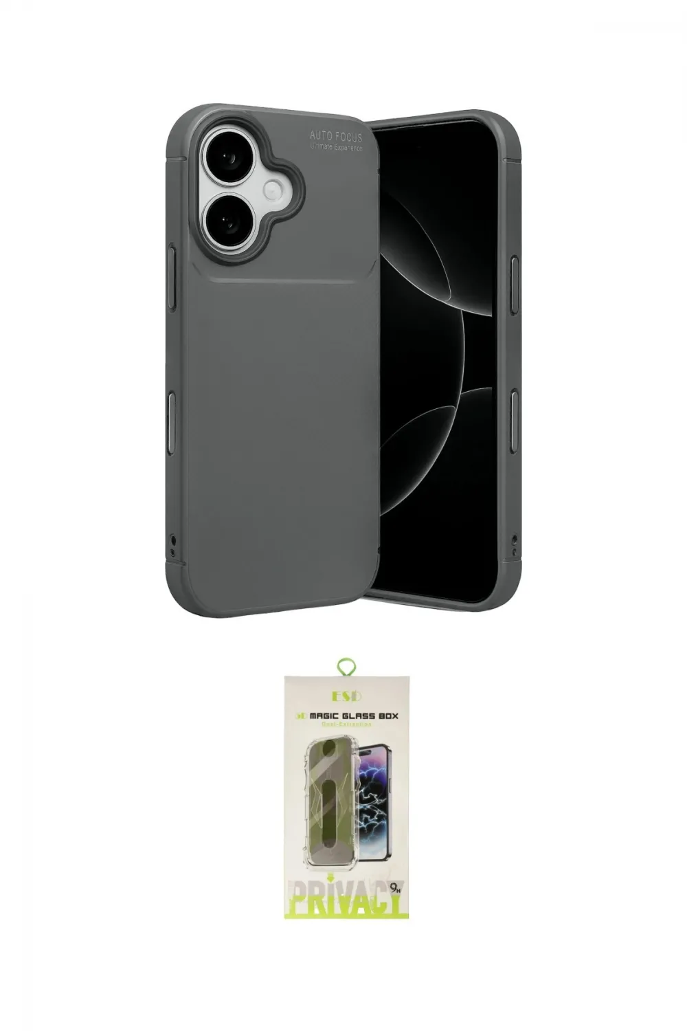 ieg™ iPhone 17 Kılıf Eksen Form Prime - Siyah Joko Magic 5D Hayalet Cam