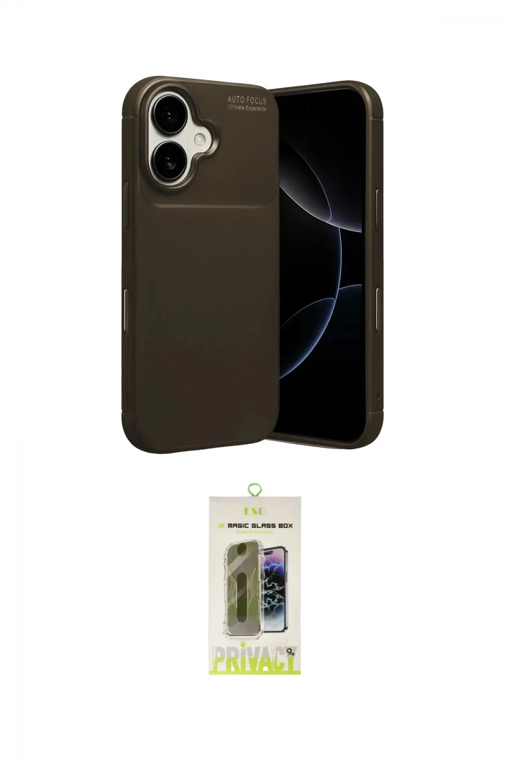 ieg™ iPhone 17 Kılıf Eksen Form Prime - Siyah Joko Magic 5D Hayalet Cam