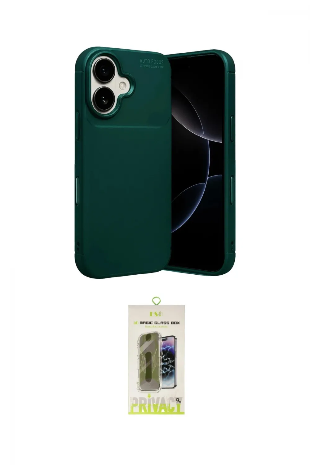 ieg™ iPhone 17 Kılıf Eksen Form Prime - Siyah Joko Magic 5D Hayalet Cam