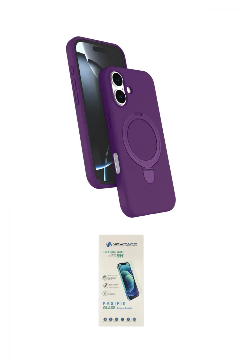 ieg™ iPhone 17 Kılıf İz Işık Koleksiyonu - Şeffaf Pasifik Cam Ekran Koruyucu