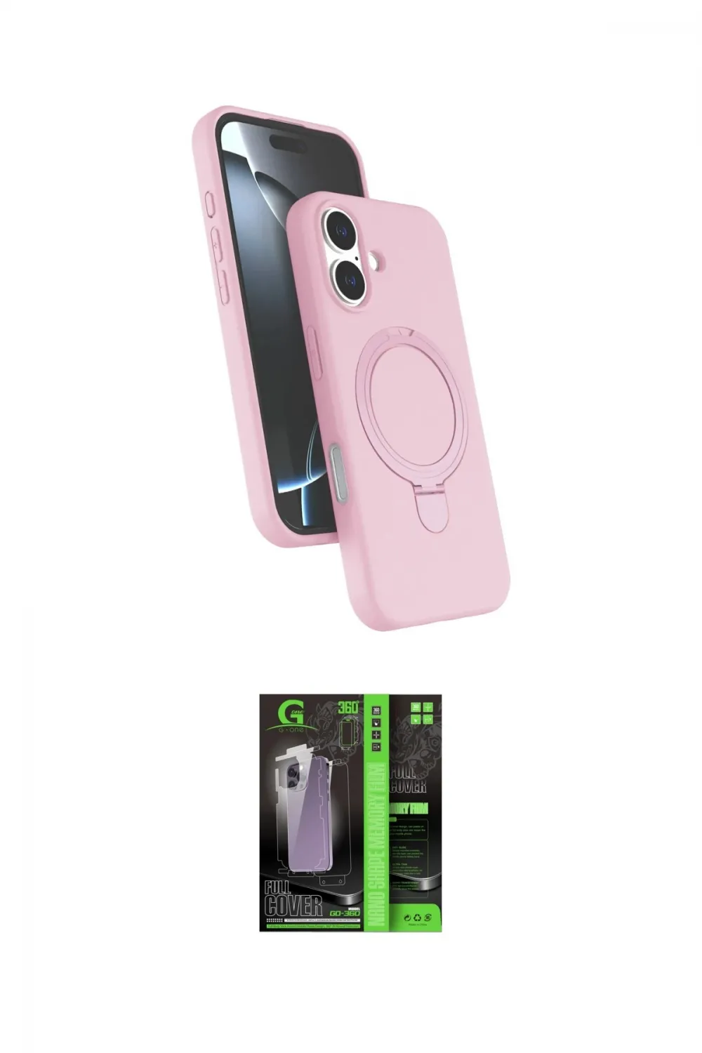 ieg™ iPhone 17 Kılıf İz Işık Koleksiyonu - Siyah 360 Mat Full Body Arka Koruyucu