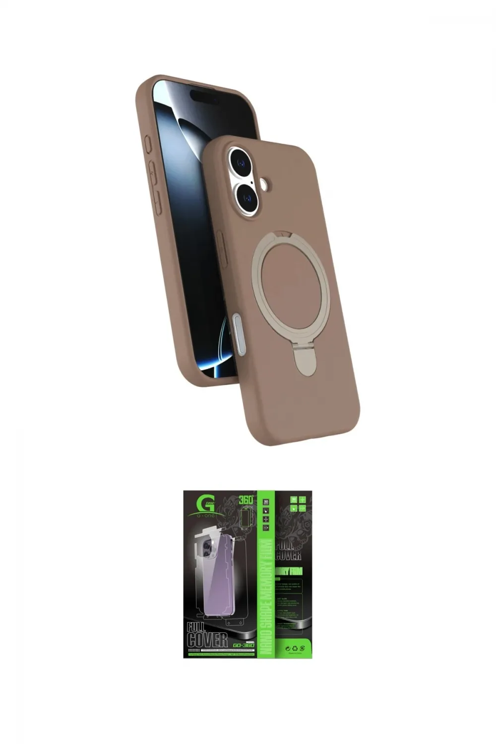 ieg™ iPhone 17 Kılıf İz Işık Koleksiyonu - Siyah 360 Mat Full Body Arka Koruyucu