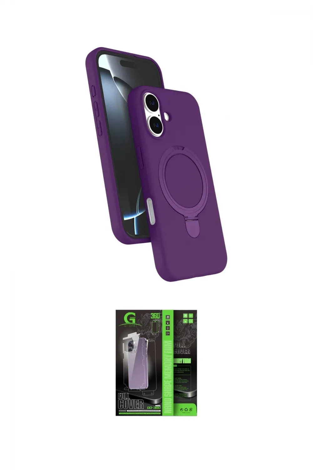 ieg™ iPhone 17 Kılıf İz Işık Koleksiyonu - Siyah 360 Mat Full Body Arka Koruyucu