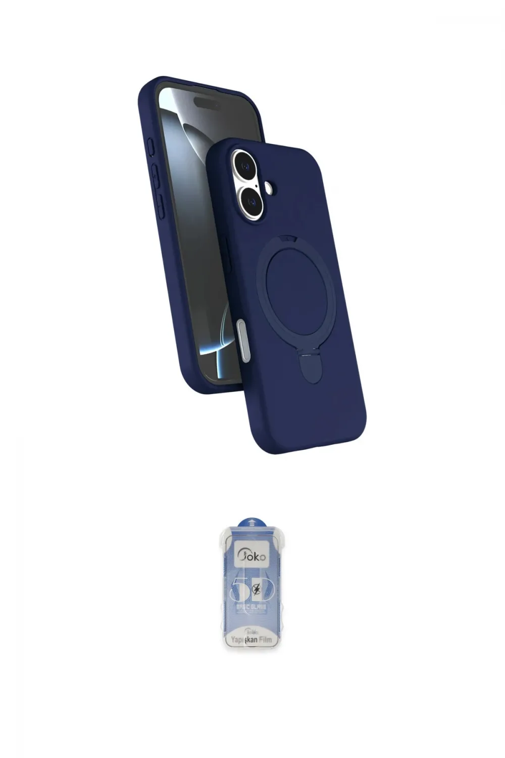 ieg™ iPhone 17 Kılıf İz Işık Koleksiyonu - Siyah Joko Magic 5D Cam
