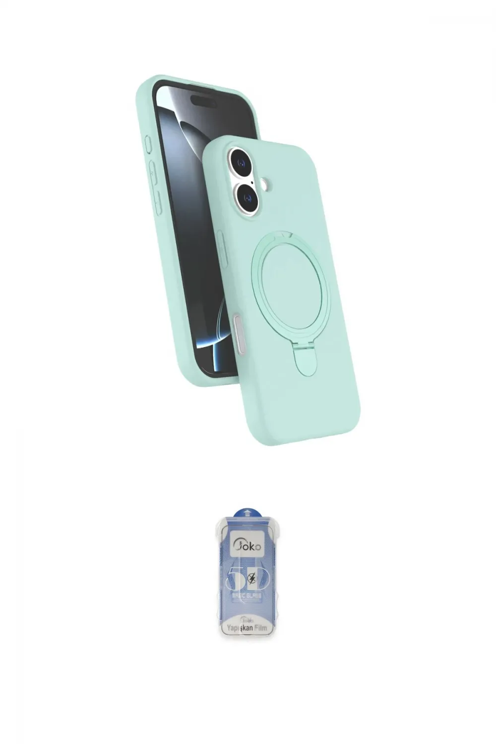 ieg™ iPhone 17 Kılıf İz Işık Koleksiyonu - Siyah Joko Magic 5D Cam