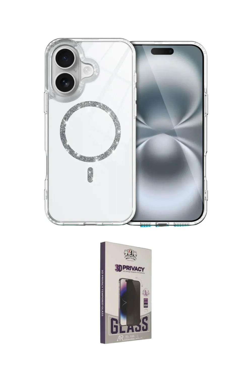 ieg™ iPhone 17 Kılıf Kıvılcım Form Prime - Siyah Bilvis Hayalet Cam Ekran Koruyucu