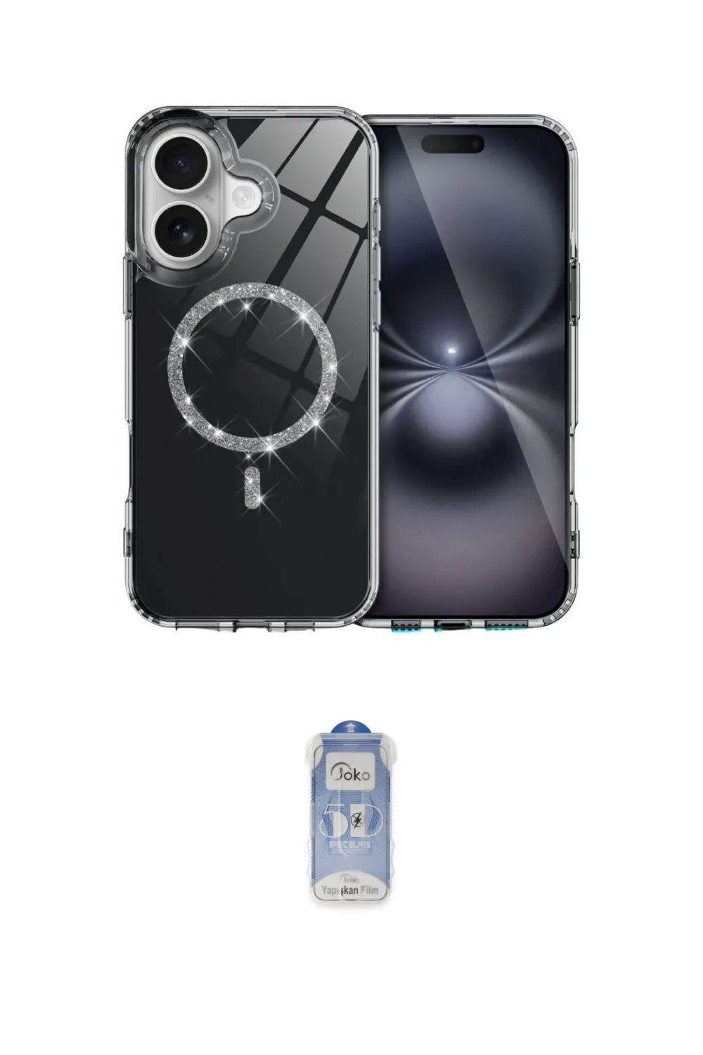 ieg™ iPhone 17 Kılıf Kıvılcım Form Prime - Siyah Joko Magic 5D Cam
