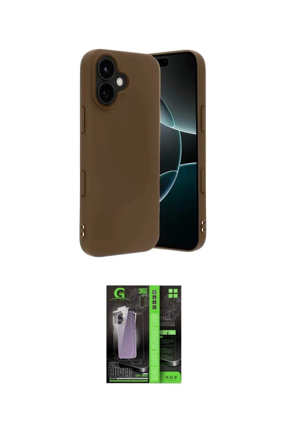 ieg™ iPhone 17 Kılıf Kozmos Yansıma Özel Seri - Siyah 360 Mat Full Body Arka Koruyucu