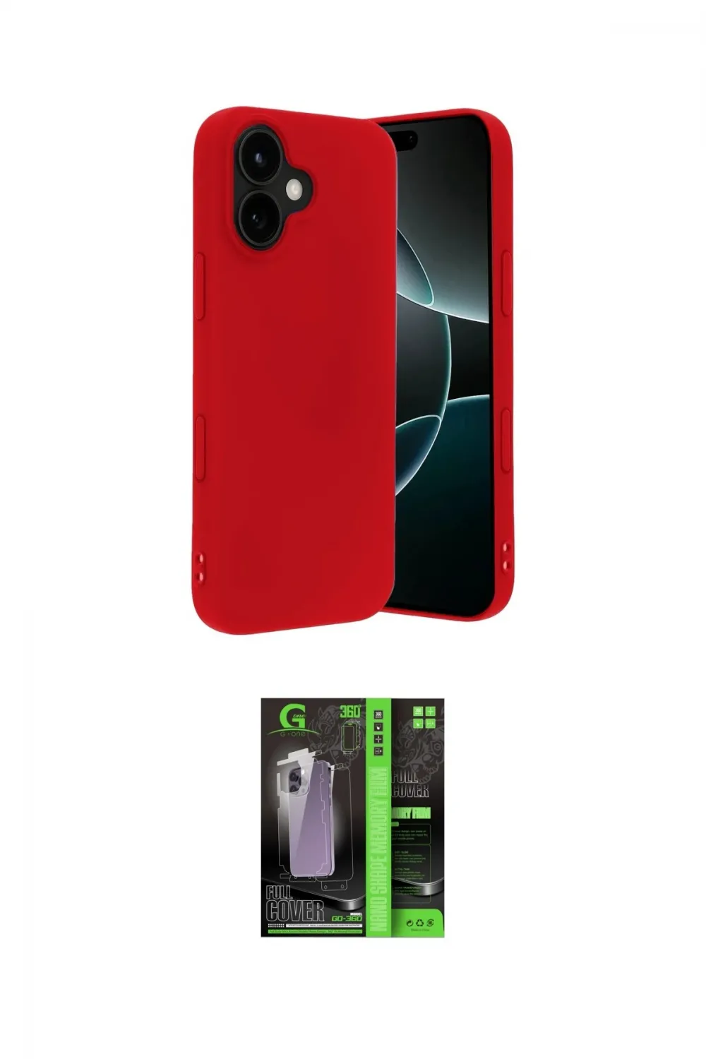 ieg™ iPhone 17 Kılıf Kozmos Yansıma Özel Seri - Siyah 360 Mat Full Body Arka Koruyucu