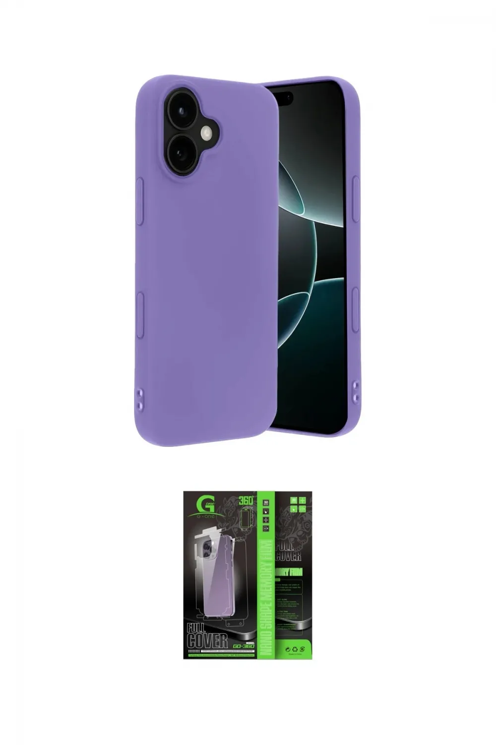 ieg™ iPhone 17 Kılıf Kozmos Yansıma Özel Seri - Siyah 360 Mat Full Body Arka Koruyucu