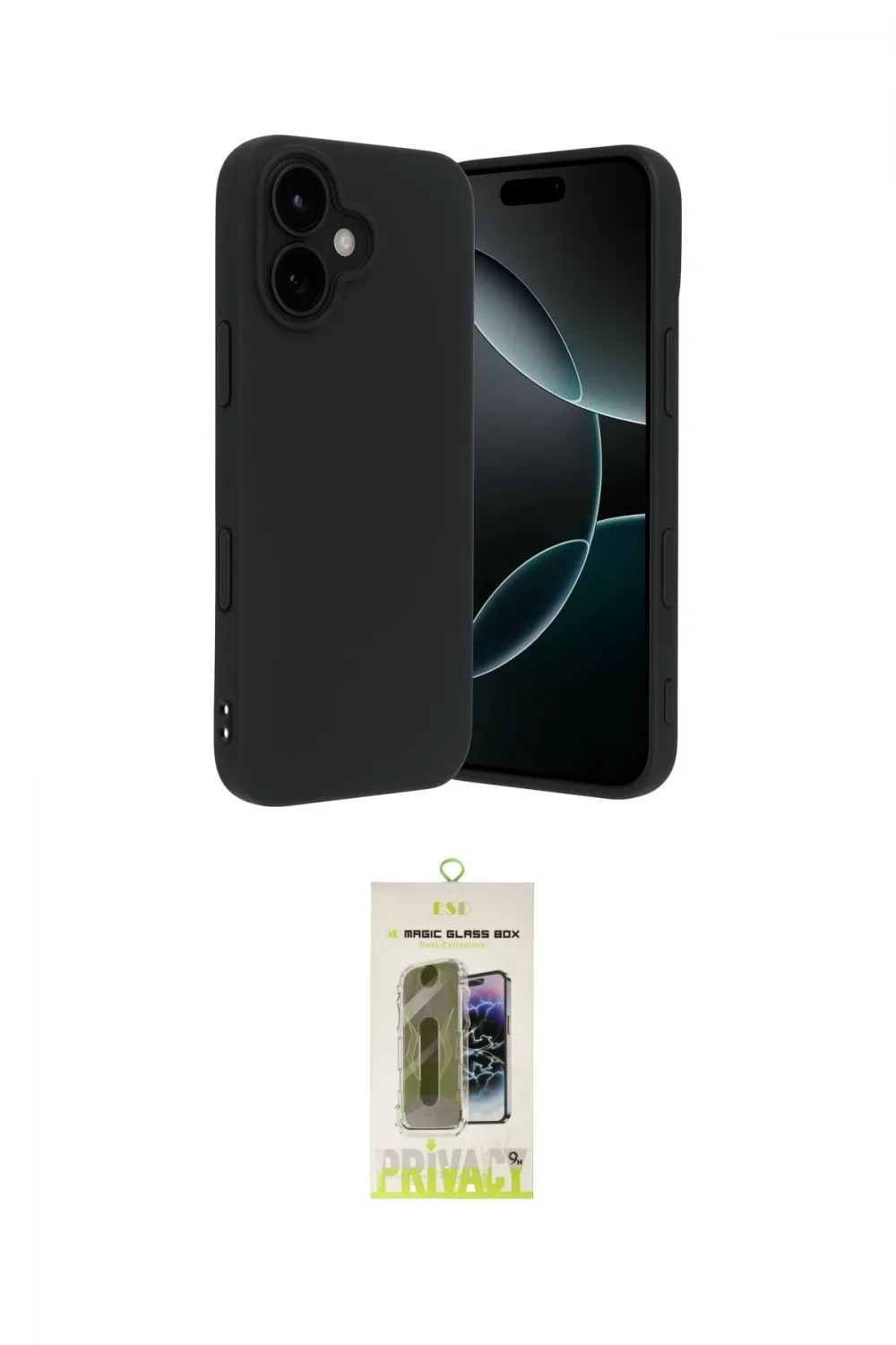 ieg™ iPhone 17 Kılıf Kozmos Yansıma Özel Seri - Siyah Joko Magic 5D Hayalet Cam