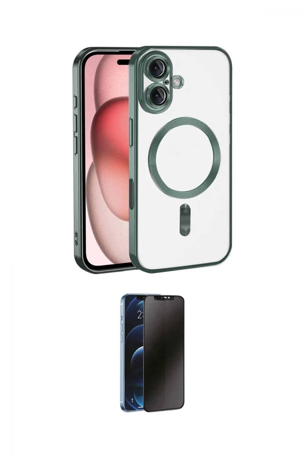 ieg™ iPhone 17 Kılıf Nova Işık Özel Seri - Siyah 3D Antistatik Hayalet Cam Ekran Koruyucu