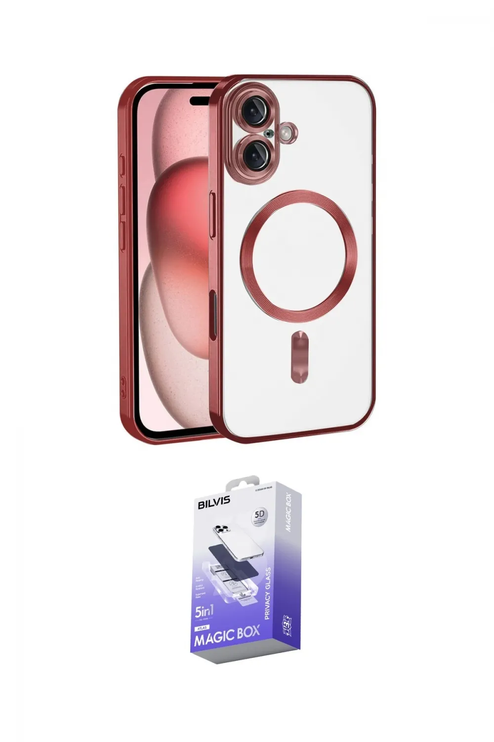 ieg™ iPhone 17 Kılıf Nova Işık Özel Seri - Siyah Bilvis 5in1 5D Magic Hayalet Cam Ekran Koruyucu
