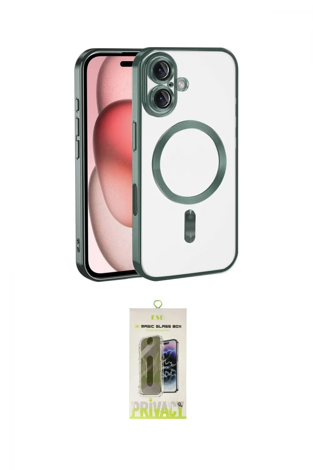 ieg™ iPhone 17 Kılıf Nova Işık Özel Seri - Siyah Joko Magic 5D Hayalet Cam