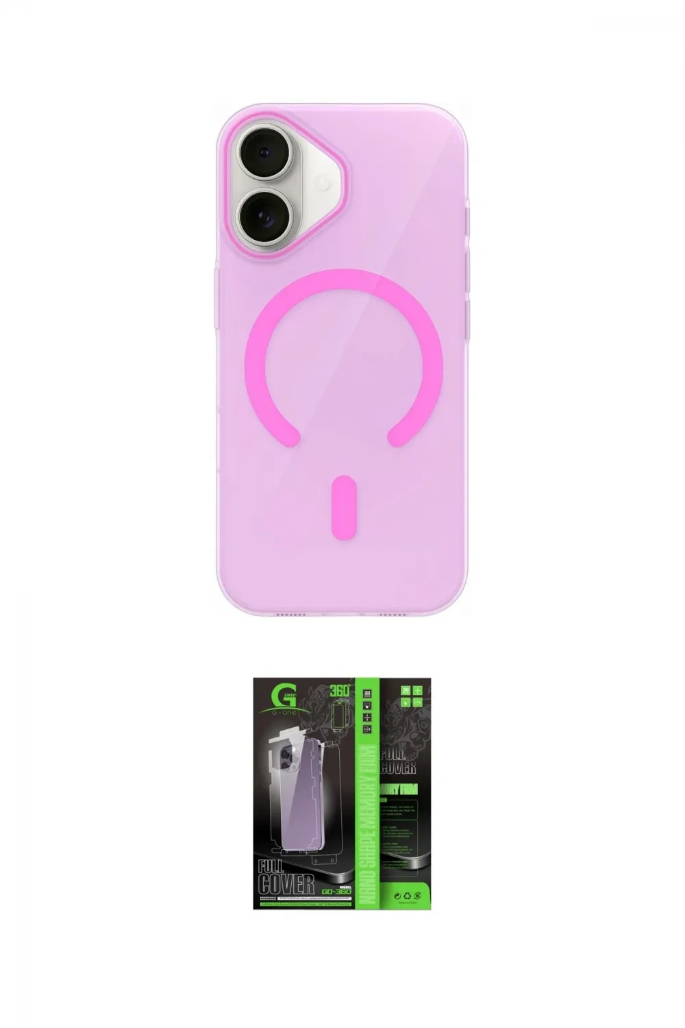 ieg™ iPhone 17 Kılıf Pusula Form Özel Seri - Şeffaf 360 Full Body Arka Koruyucu