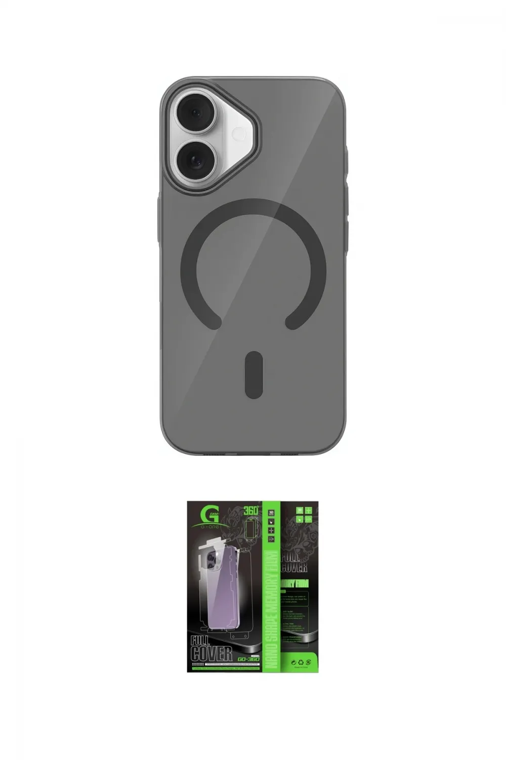 ieg™ iPhone 17 Kılıf Pusula Form Özel Seri - Şeffaf 360 Full Body Arka Koruyucu