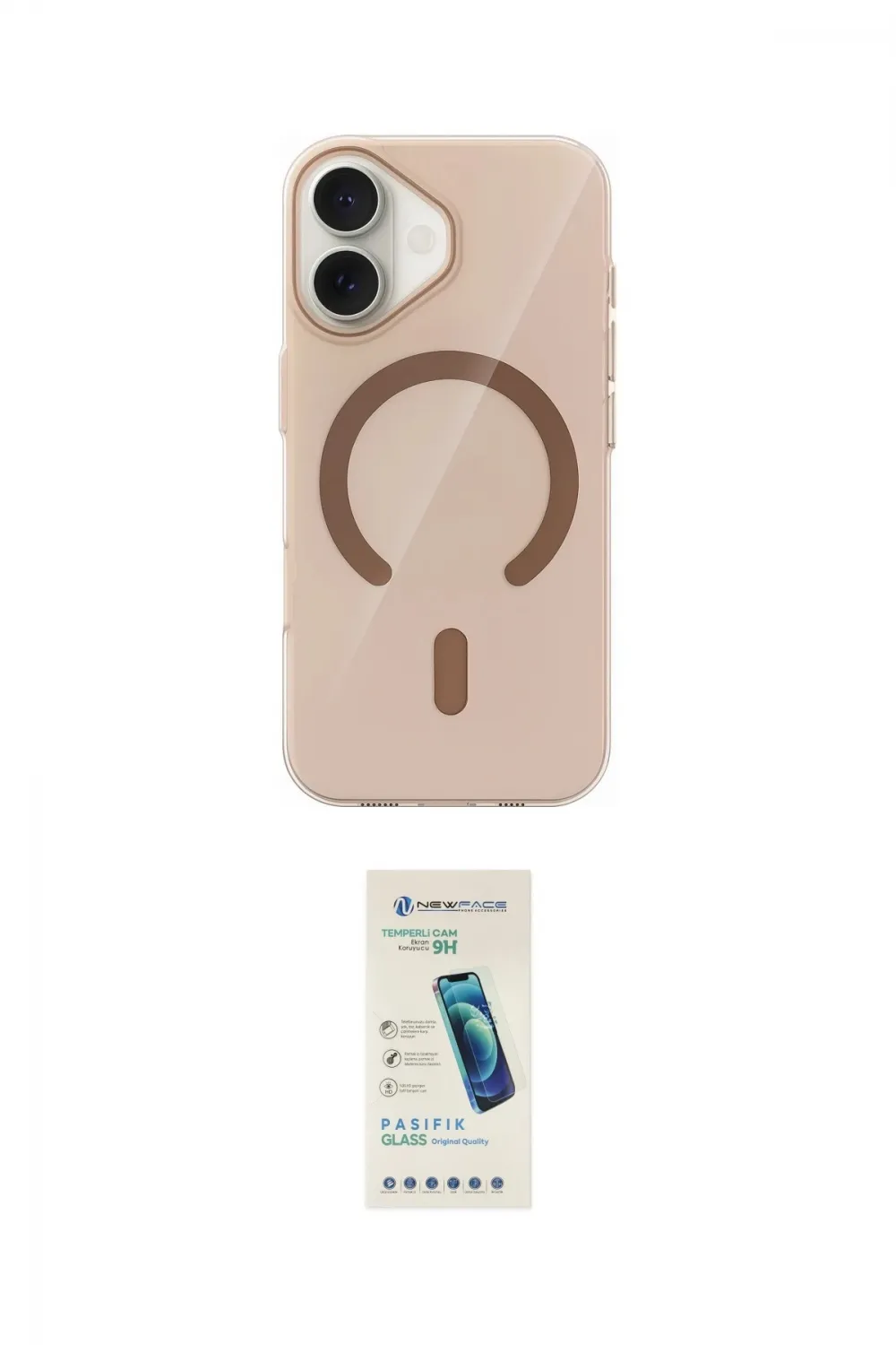 ieg™ iPhone 17 Kılıf Pusula Form Özel Seri - Şeffaf Pasifik Cam Ekran Koruyucu