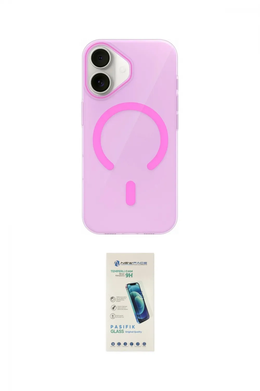ieg™ iPhone 17 Kılıf Pusula Form Özel Seri - Şeffaf Pasifik Cam Ekran Koruyucu