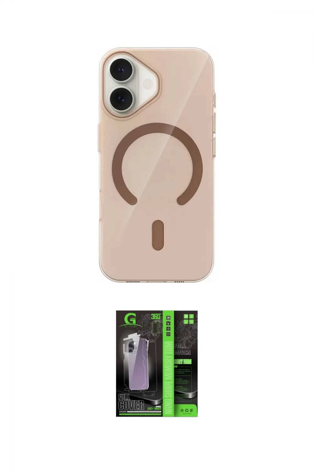 ieg™ iPhone 17 Kılıf Pusula Form Özel Seri - Siyah 360 Mat Full Body Arka Koruyucu