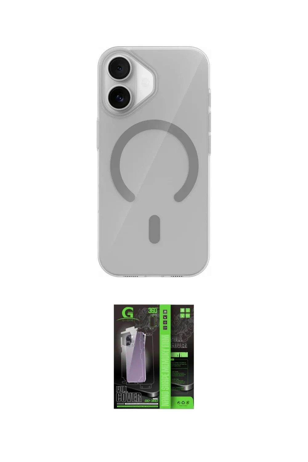ieg™ iPhone 17 Kılıf Pusula Form Özel Seri - Siyah 360 Mat Full Body Arka Koruyucu