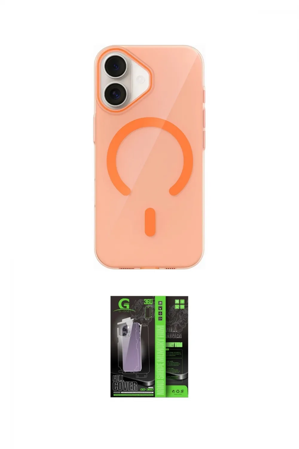 ieg™ iPhone 17 Kılıf Pusula Form Özel Seri - Siyah 360 Mat Full Body Arka Koruyucu
