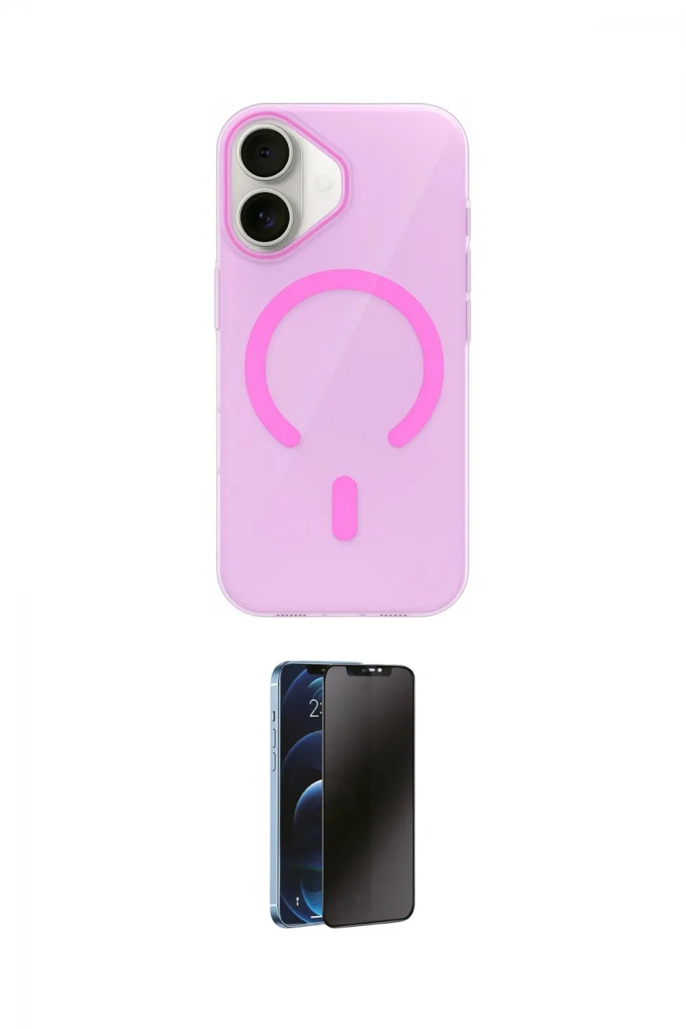 ieg™ iPhone 17 Kılıf Pusula Form Özel Seri - Siyah 3D Antistatik Hayalet Cam Ekran Koruyucu