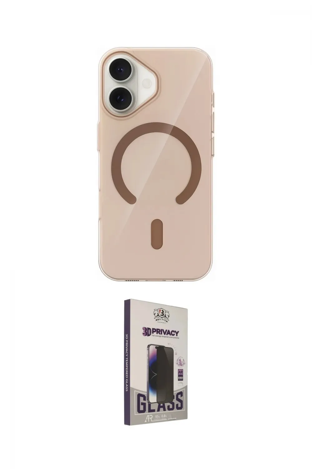 ieg™ iPhone 17 Kılıf Pusula Form Özel Seri - Siyah Bilvis Hayalet Cam Ekran Koruyucu