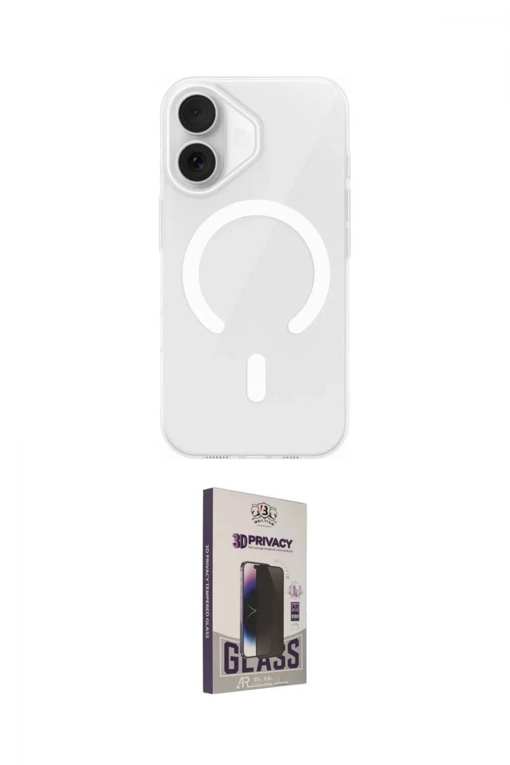 ieg™ iPhone 17 Kılıf Pusula Form Özel Seri - Siyah Bilvis Hayalet Cam Ekran Koruyucu