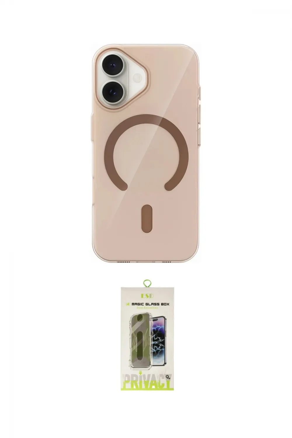 ieg™ iPhone 17 Kılıf Pusula Form Özel Seri - Siyah Joko Magic 5D Hayalet Cam