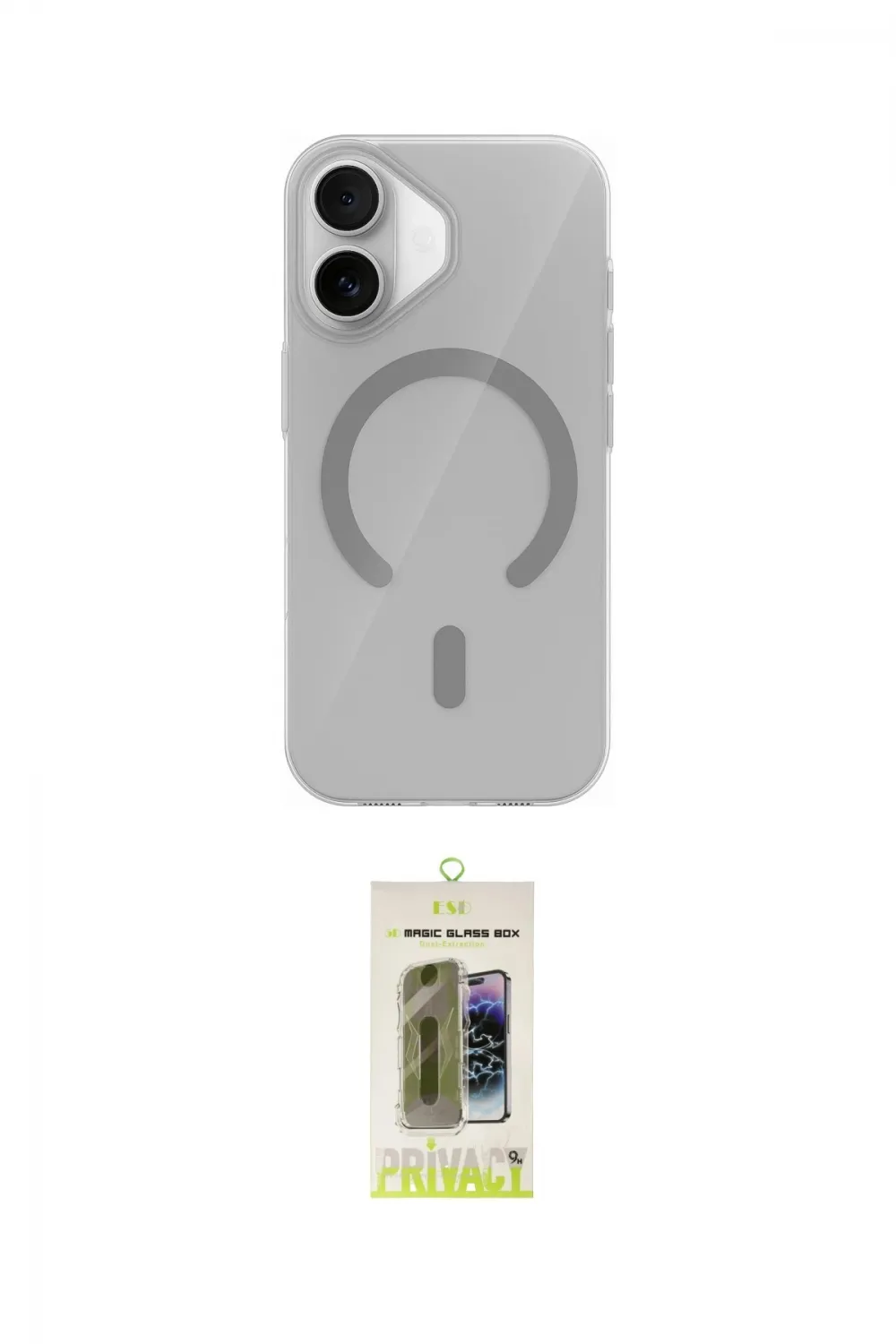 ieg™ iPhone 17 Kılıf Pusula Form Özel Seri - Siyah Joko Magic 5D Hayalet Cam