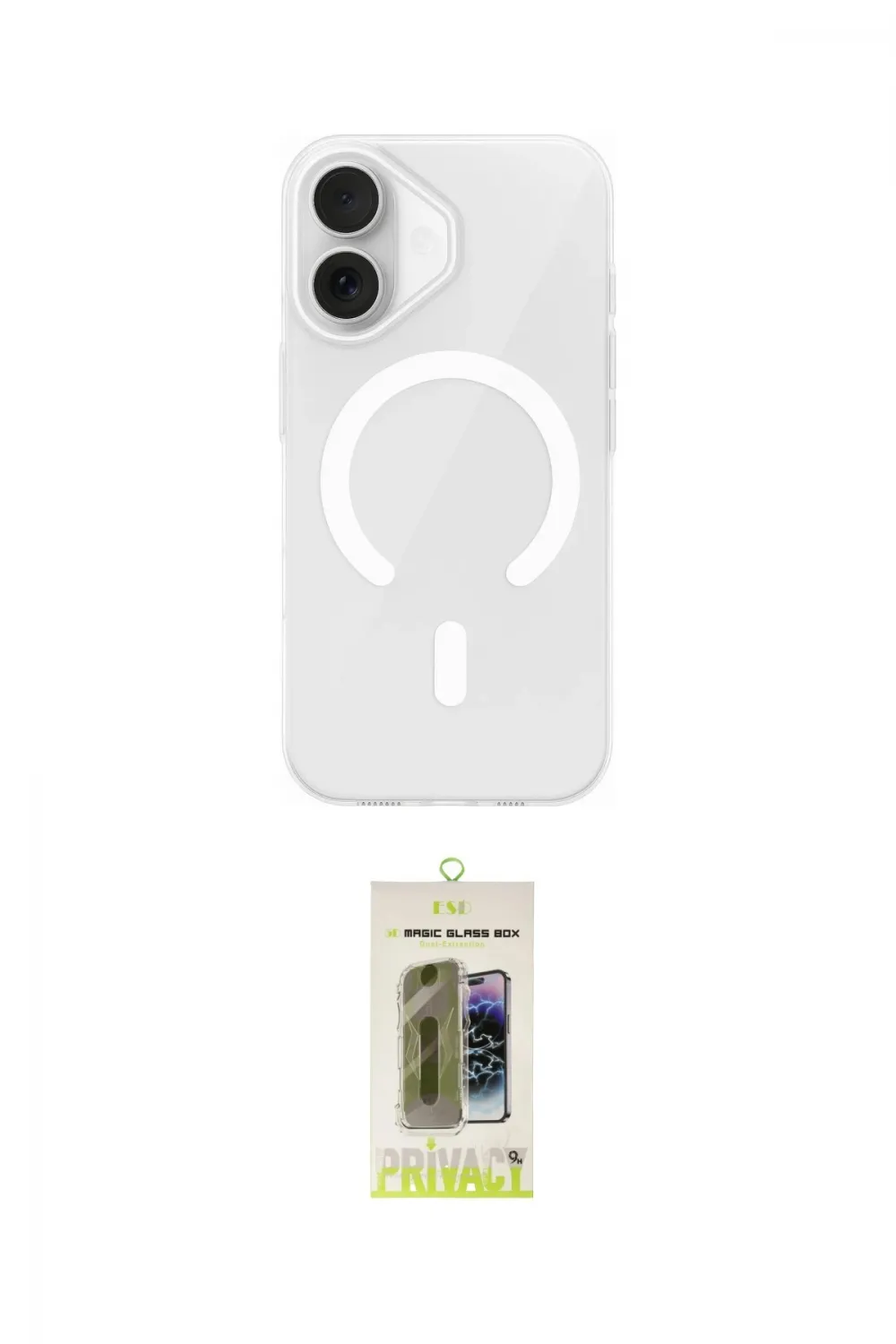 ieg™ iPhone 17 Kılıf Pusula Form Özel Seri - Siyah Joko Magic 5D Hayalet Cam