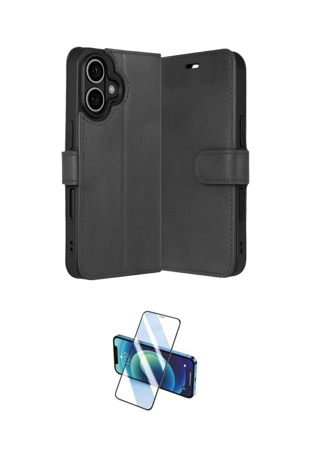 ieg™ iPhone 17 Kılıf Siluet Işık Serisi - Siyah 3D Antistatik Cam Ekran Koruyucu