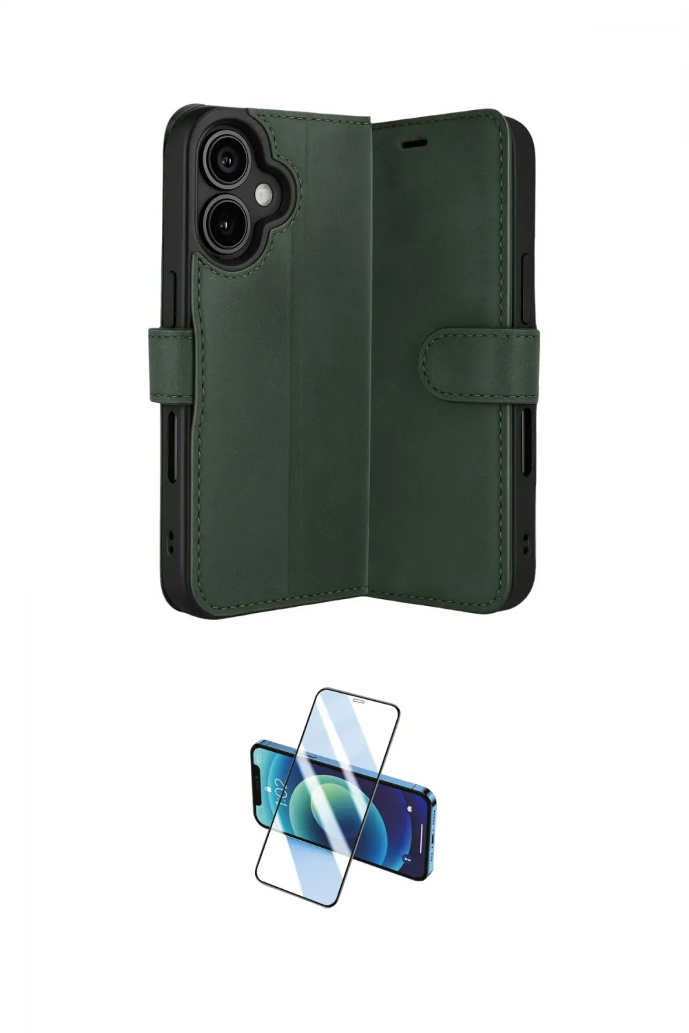 ieg™ iPhone 17 Kılıf Siluet Işık Serisi - Siyah 3D Antistatik Cam Ekran Koruyucu
