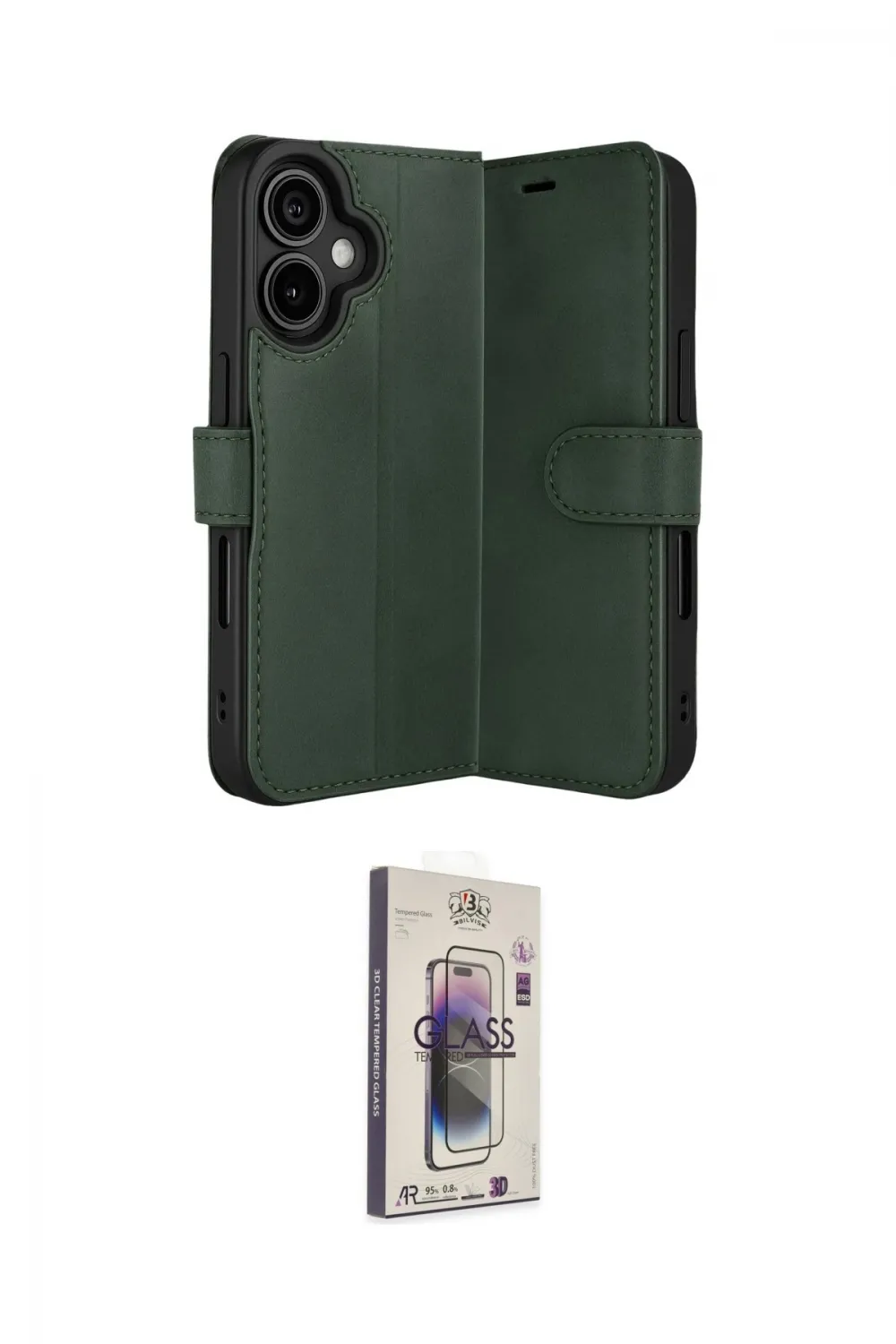 ieg™ iPhone 17 Kılıf Siluet Işık Serisi - Siyah Bilvis 3D Cam Ekran Koruyucu