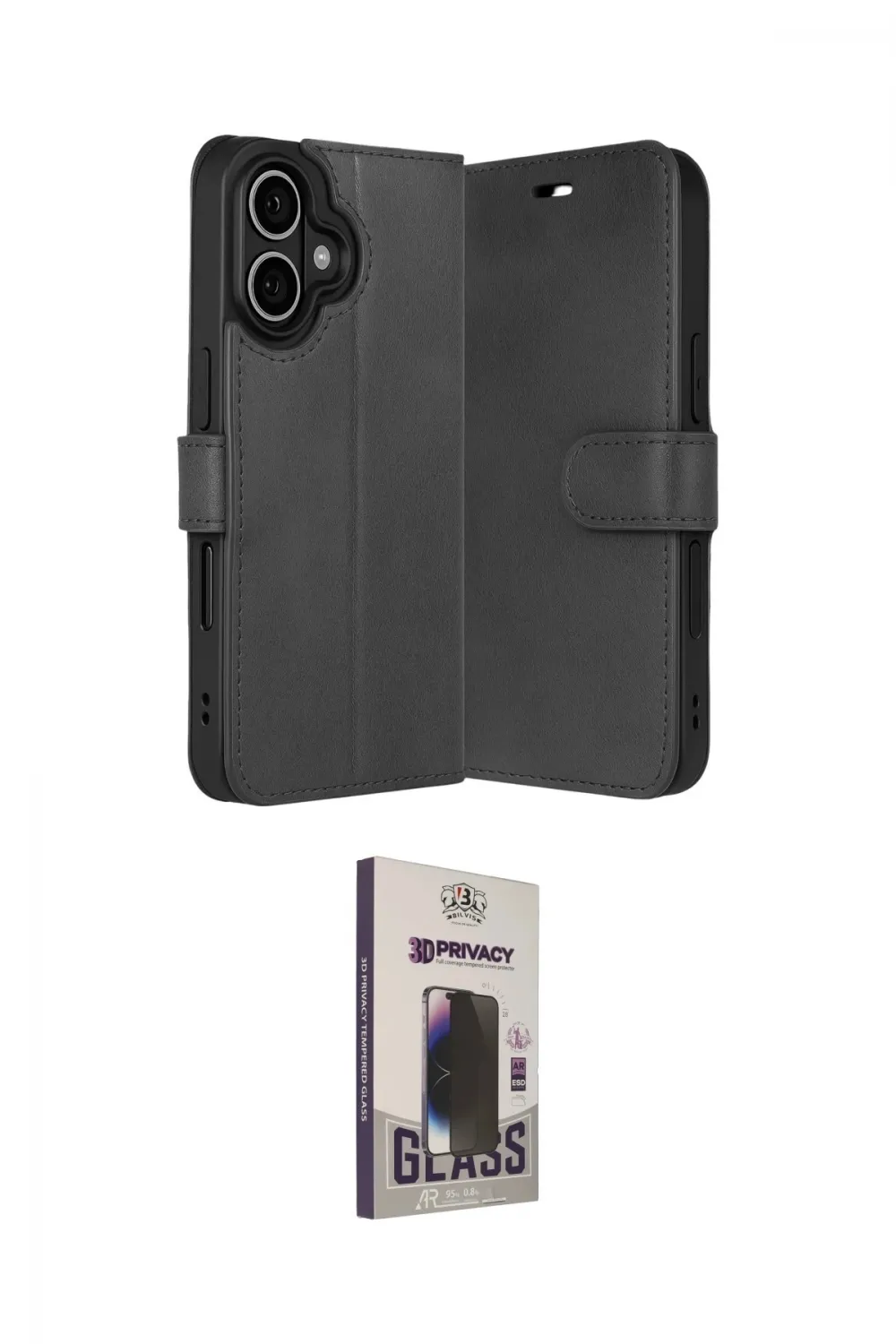 ieg™ iPhone 17 Kılıf Siluet Işık Serisi - Siyah Bilvis Hayalet Cam Ekran Koruyucu