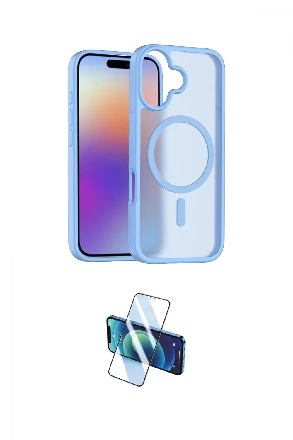 ieg™ iPhone 17 Kılıf Siluet Minimal Prime - Siyah 3D Antistatik Cam Ekran Koruyucu
