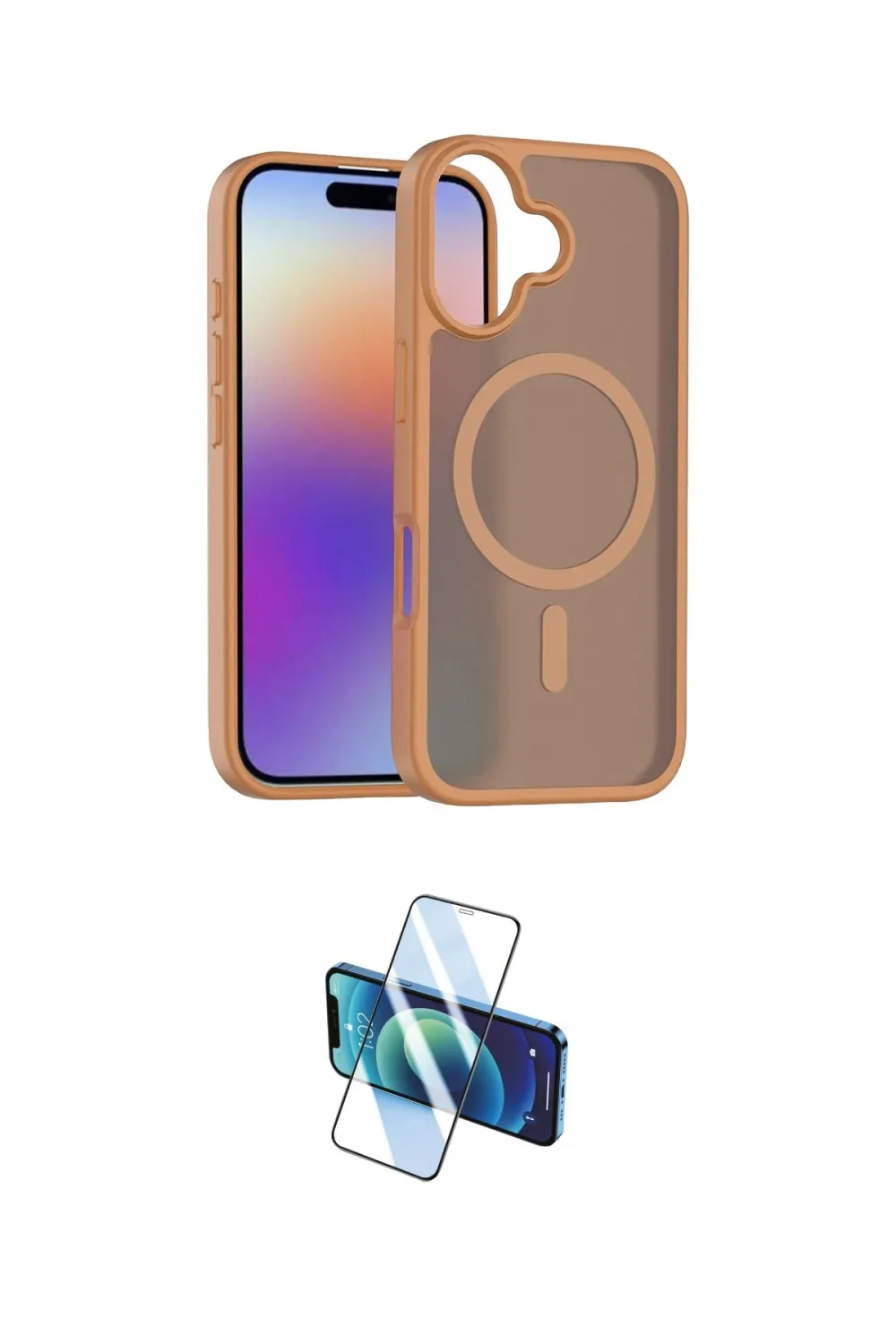 ieg™ iPhone 17 Kılıf Siluet Minimal Prime - Siyah 3D Antistatik Cam Ekran Koruyucu