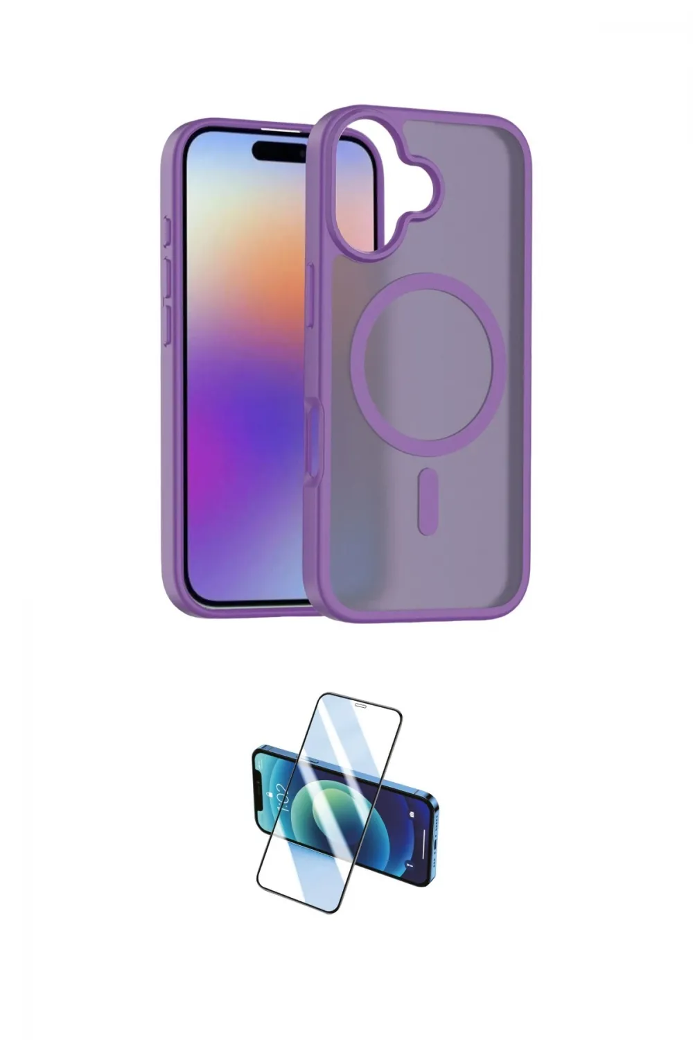 ieg™ iPhone 17 Kılıf Siluet Minimal Prime - Siyah 3D Antistatik Cam Ekran Koruyucu