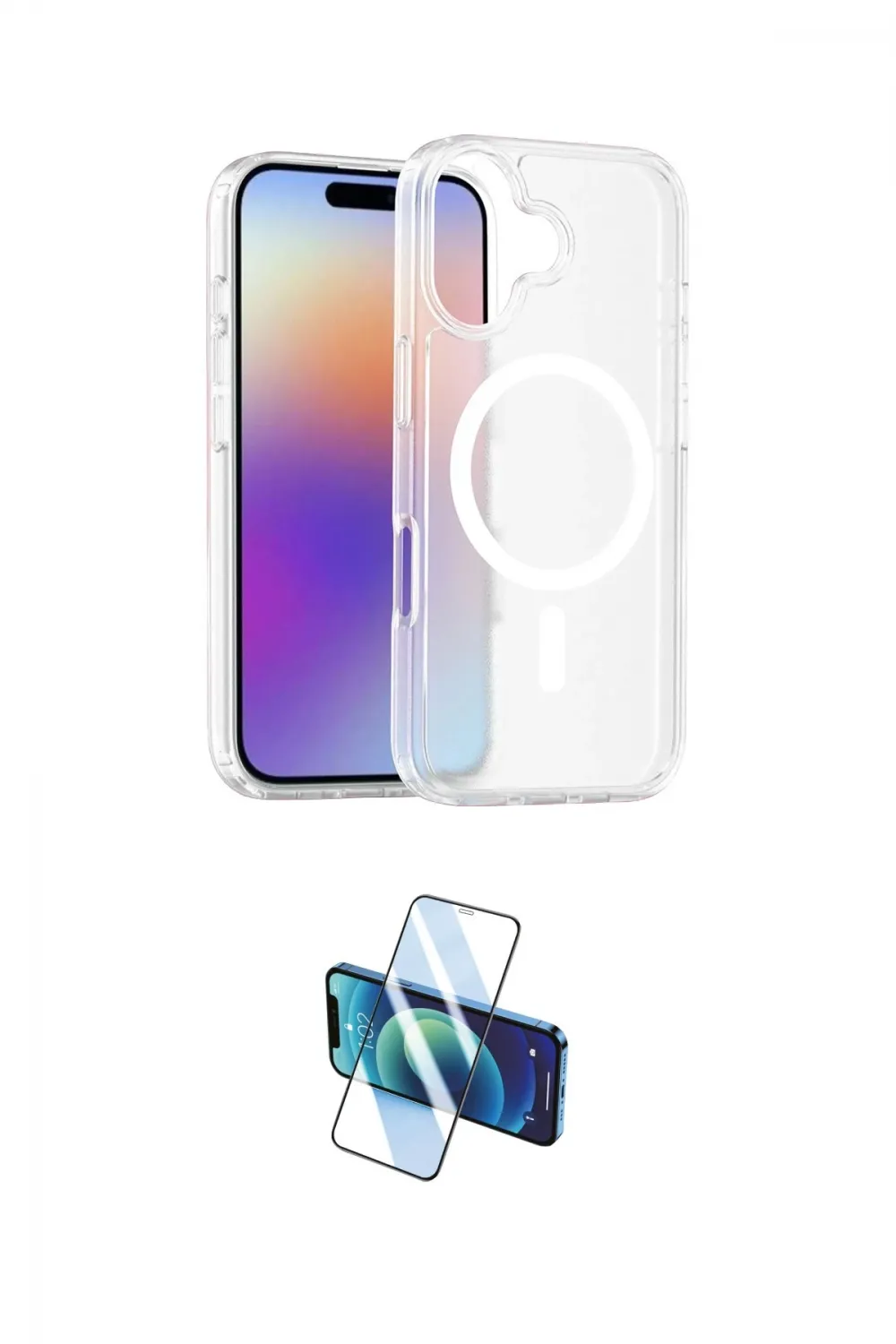 ieg™ iPhone 17 Kılıf Siluet Minimal Prime - Siyah 3D Antistatik Cam Ekran Koruyucu