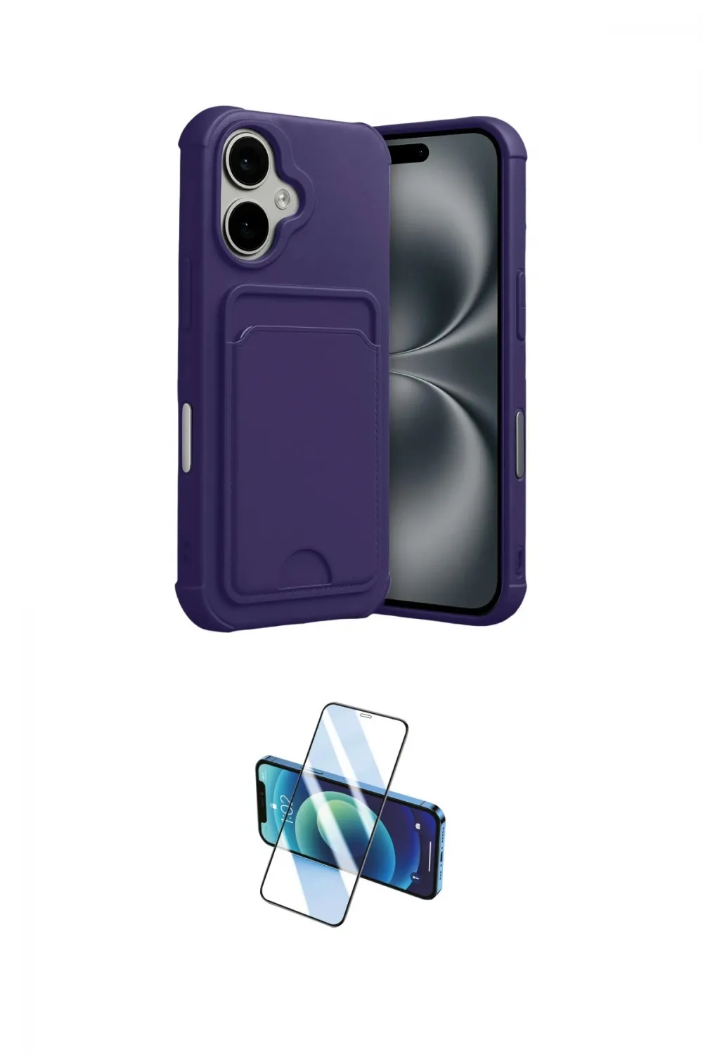 ieg™ iPhone 17 Kılıf Vadi Çizgi Prime - Siyah 3D Antistatik Cam Ekran Koruyucu