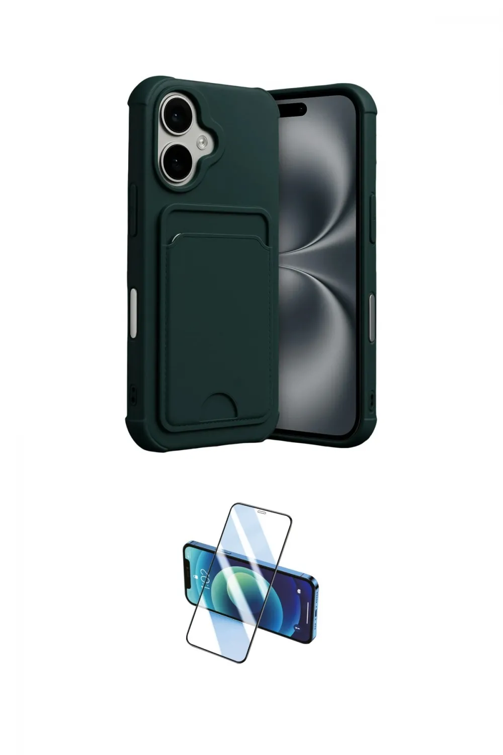ieg™ iPhone 17 Kılıf Vadi Çizgi Prime - Siyah 3D Antistatik Cam Ekran Koruyucu