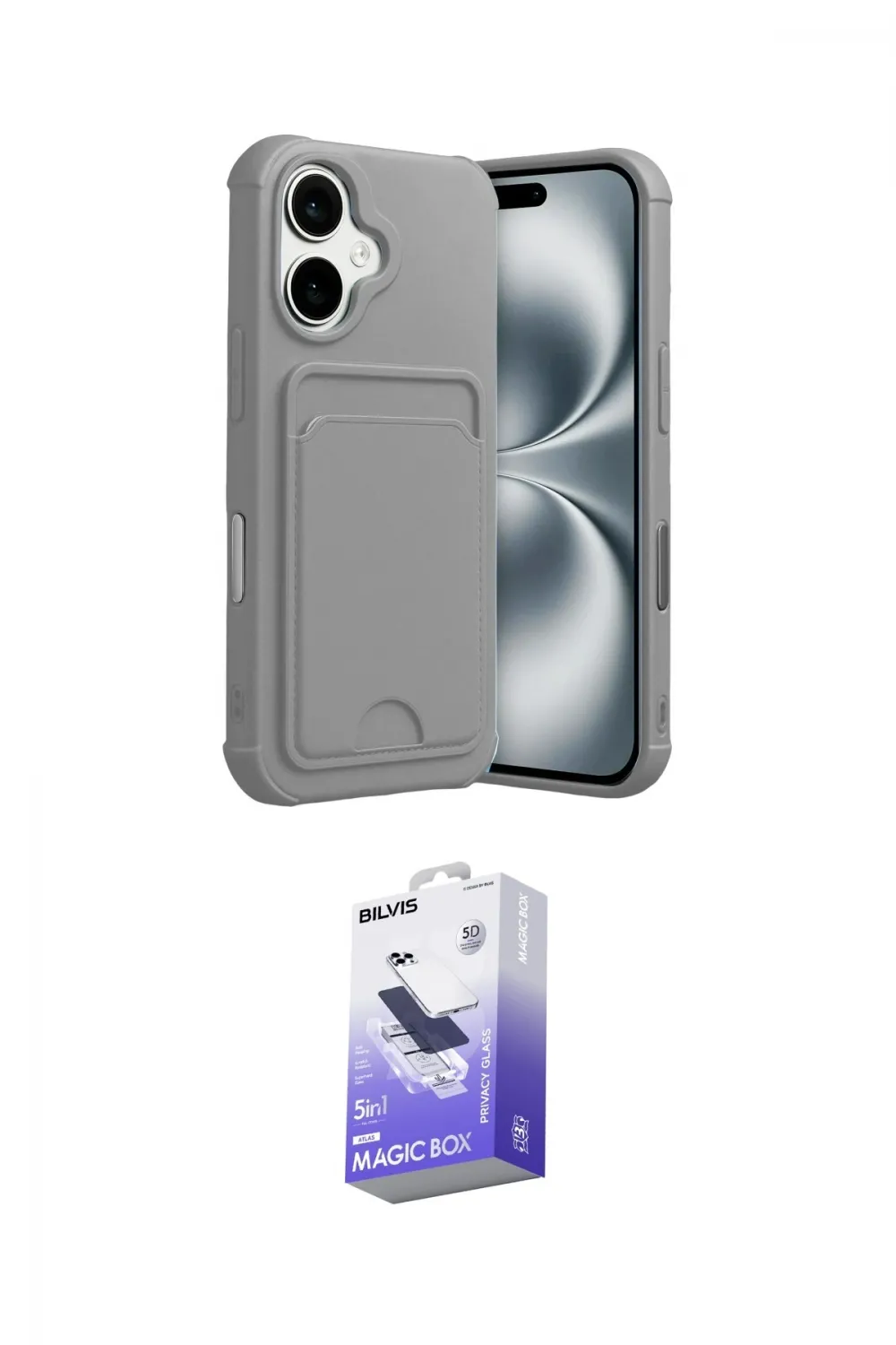 ieg™ iPhone 17 Kılıf Vadi Çizgi Prime - Siyah Bilvis 5in1 5D Magic Hayalet Cam Ekran Koruyucu