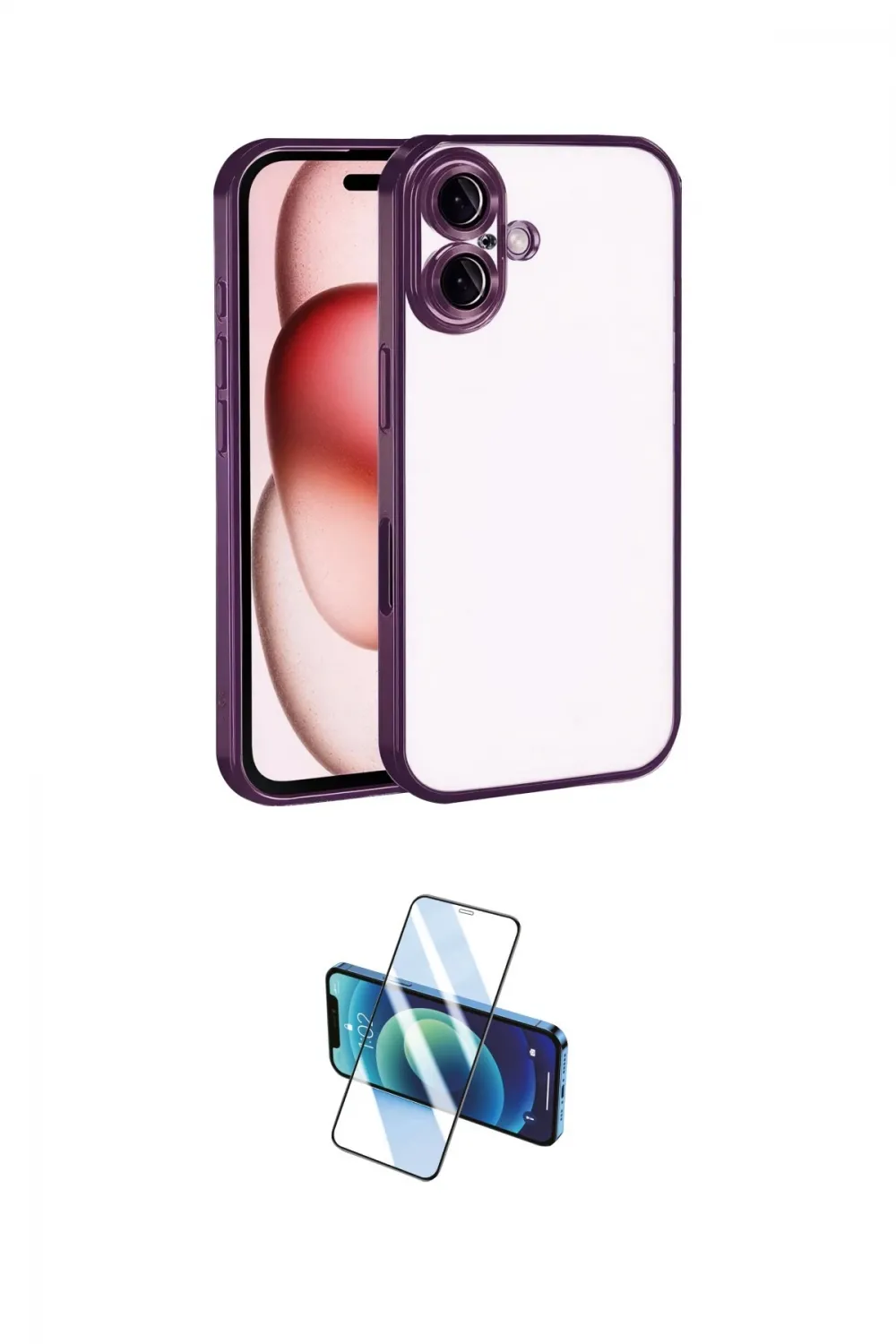 ieg™ iPhone 17 Kılıf Vadi Minimal - Siyah 3D Antistatik Cam Ekran Koruyucu
