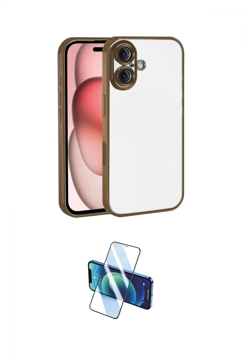 ieg™ iPhone 17 Kılıf Vadi Minimal - Siyah 3D Antistatik Cam Ekran Koruyucu