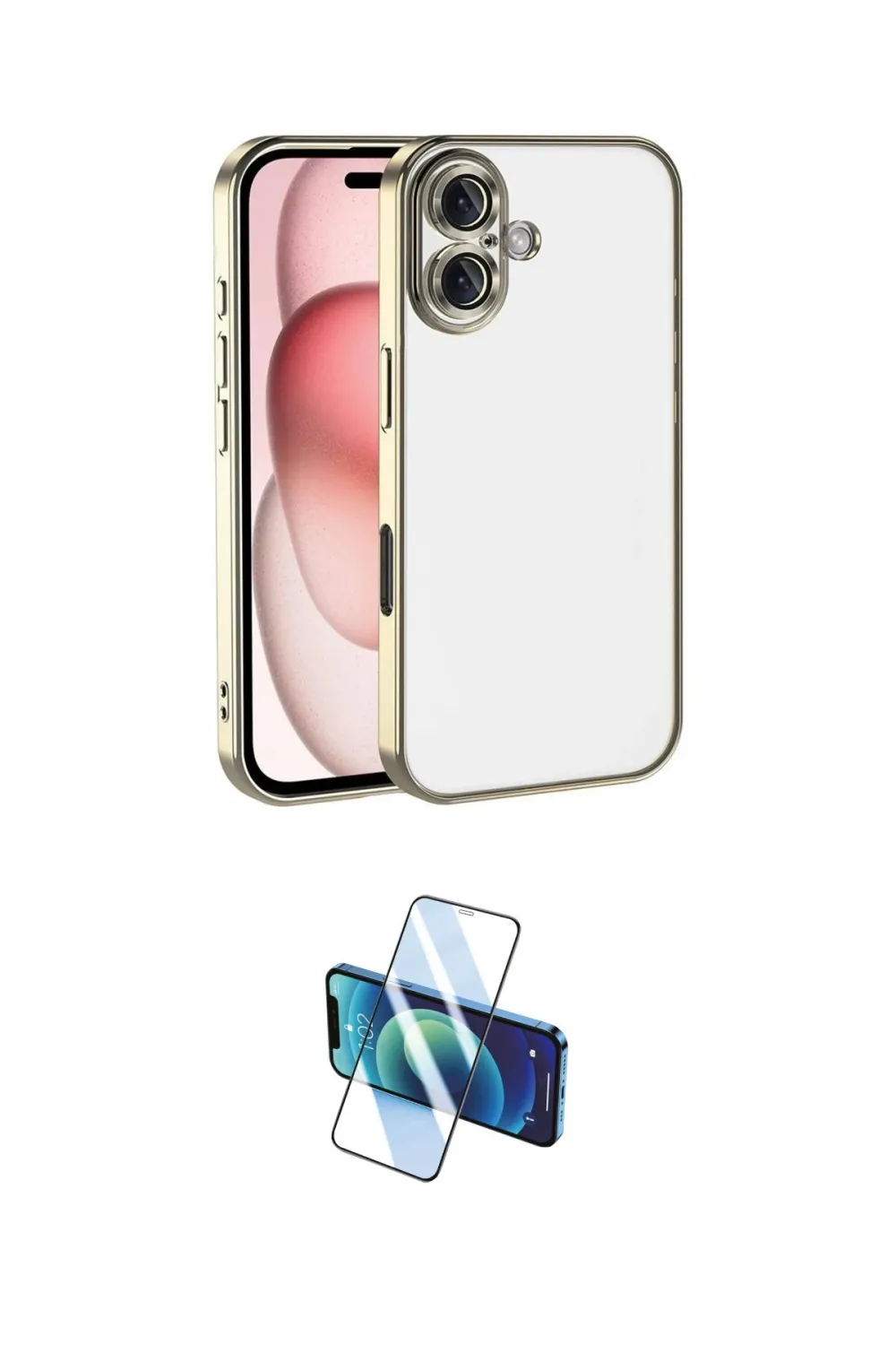 ieg™ iPhone 17 Kılıf Vadi Minimal - Siyah 3D Antistatik Cam Ekran Koruyucu
